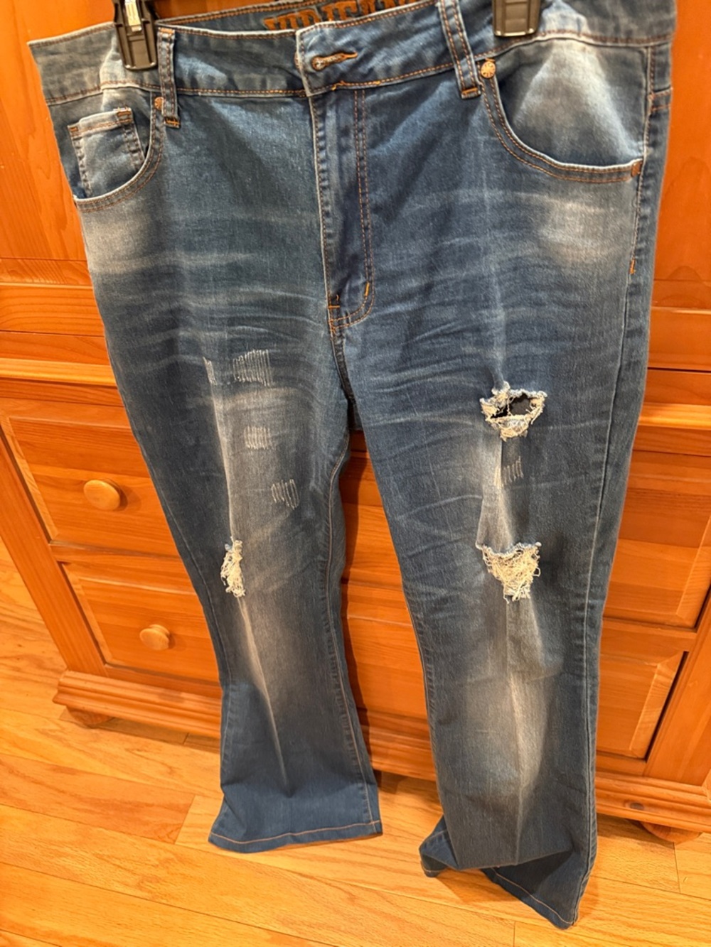VIP Distressed Blue Flare Jeans